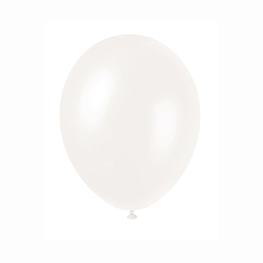12" Latex Balloons, 50 In A Pack - Iridescent White