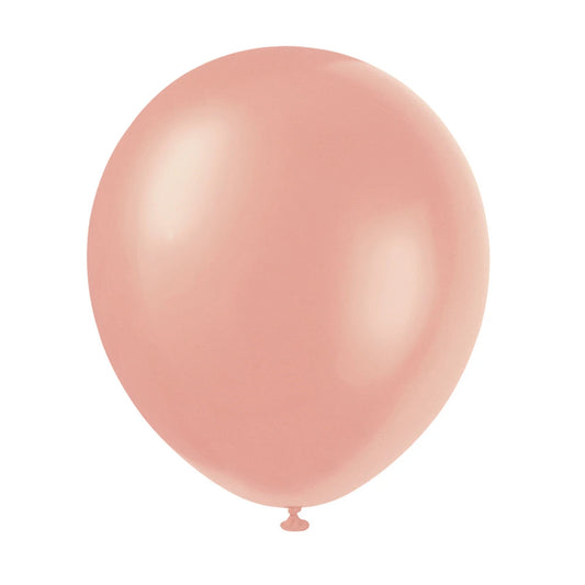 12" Latex Balloons, 50 In A Pack - Rose Gold
