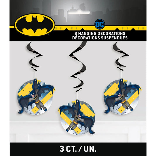 Batman Hanging Swirl Decorations, 26", 3 In A Pack