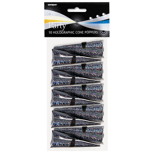 Black Cone Poppers, 10 In A Pack