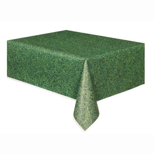 Green Grass Re In A Packangular Plastic Table Cover, 54"x108"