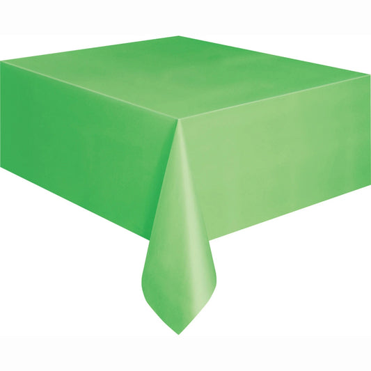 Lime Green Solid Re In A Packangular Plastic Table Cover, 54"x108"