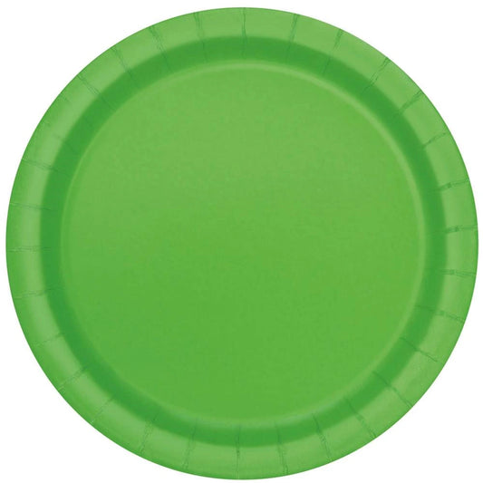 Lime Green Solid Round 9" Dinner Plates, 16 In A Pack