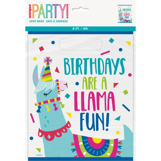 Llama Birthday Loot Bags, 8 In A Pack