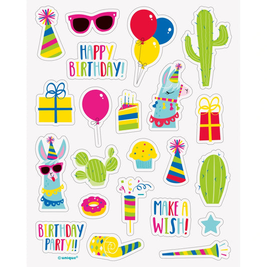 Llama Birthday Sticker Sheets, 4 In A Pack