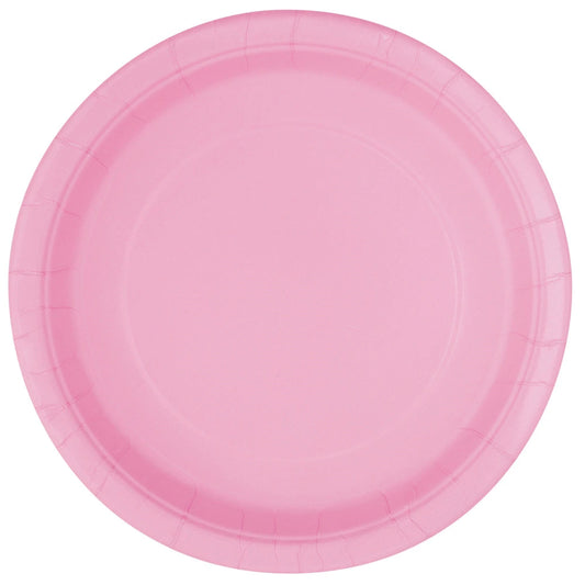 Lovely Pink Solid Round 7" Dessert Plates, 8 In A Pack