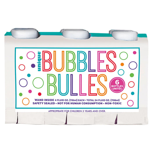 Party Bubbles, 6 Pack, 24 oz Total