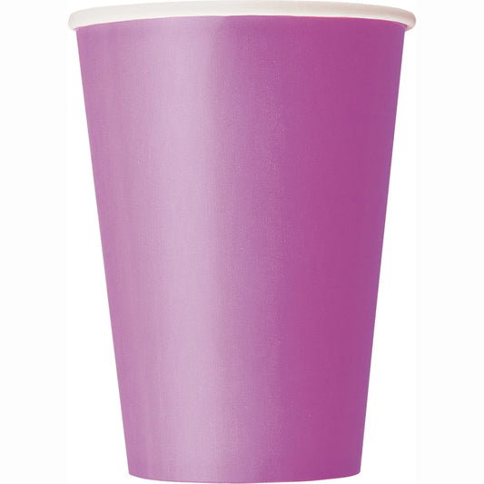 Pretty Purple Solid 12oz Paper Cups, 10 In A Pack