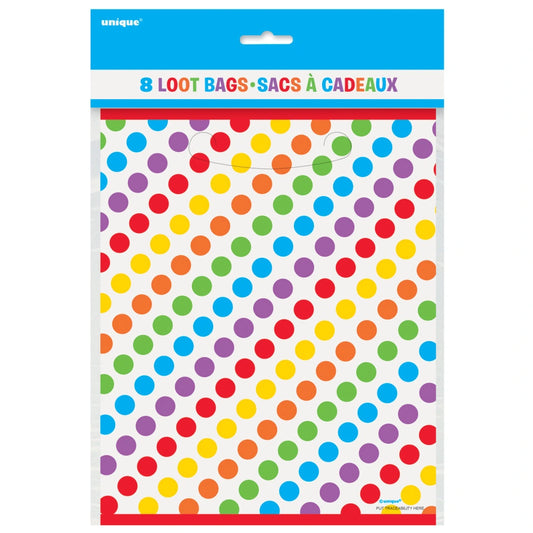 Rainbow Birthday Loot Bags, 8 In A Pack
