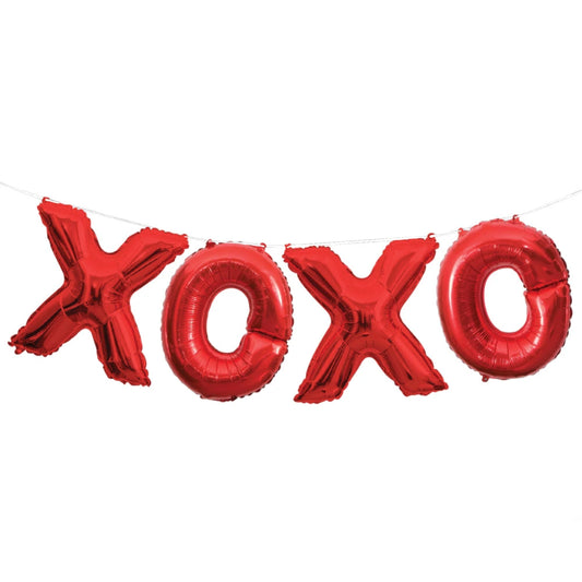 Red XOXO Foil Letter Balloon Banner Kit, 14"