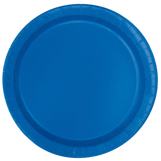 Royal Blue Solid Round 9" Dinner Plates, 16 In A Pack