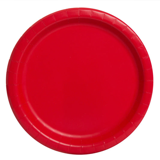 Ruby Red Solid Round 7" Dessert Plates, 8 In A Pack