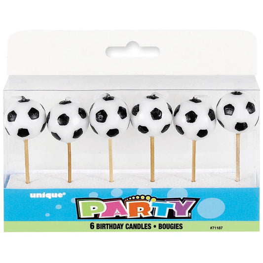 Soccer Pick Birthday Candles, 6 In A Pack