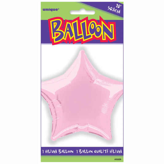 Solid Star Foil Balloon 20", Packaged - Pastel Pink