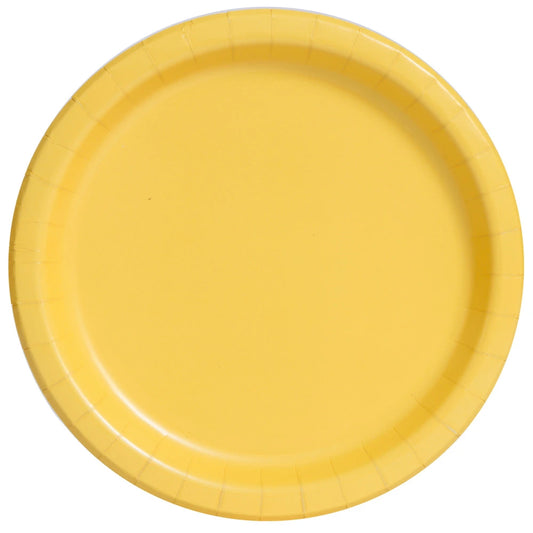 Sunflower Yellow Solid Round 7" Dessert Plates, 8 In A Pack