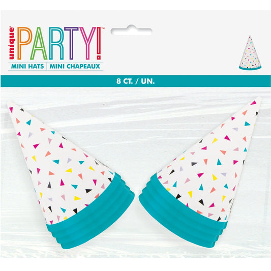 Triangle Confetti Birthday Mini Party Hats, 8 In A Pack