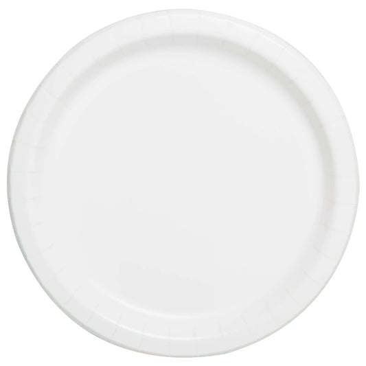 White Solid Round 9" Dinner Plates, 16 In A Pack