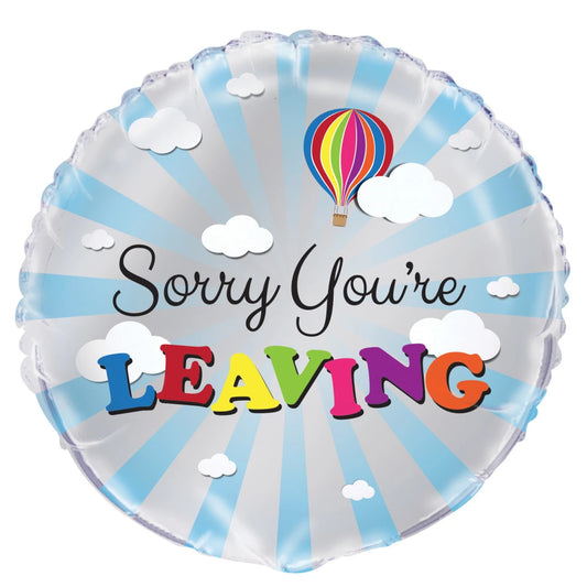 You're Leaving Goodbye Round Foil Balloon 18", Packaged