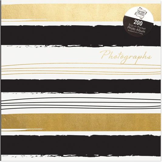 Ayush Party Striped 6x4 Photo Album with Memo Section - Elegant and Classic Photo Storage Solution