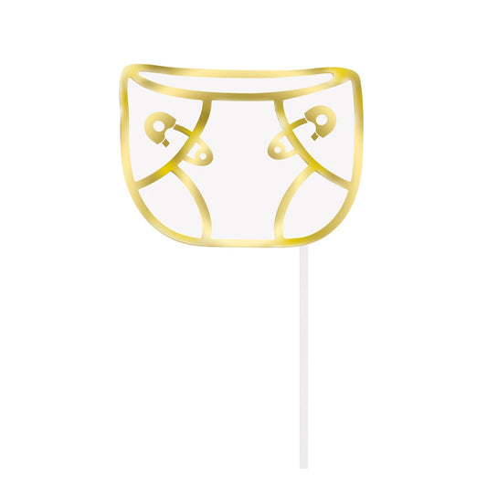 "Hello Baby" Gold Baby Shower Photo Booth Props, 10pc - Foil Stamped