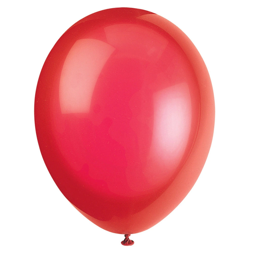 12" Premium Latex Balloons, 10 In A Pack - Scarlet Red