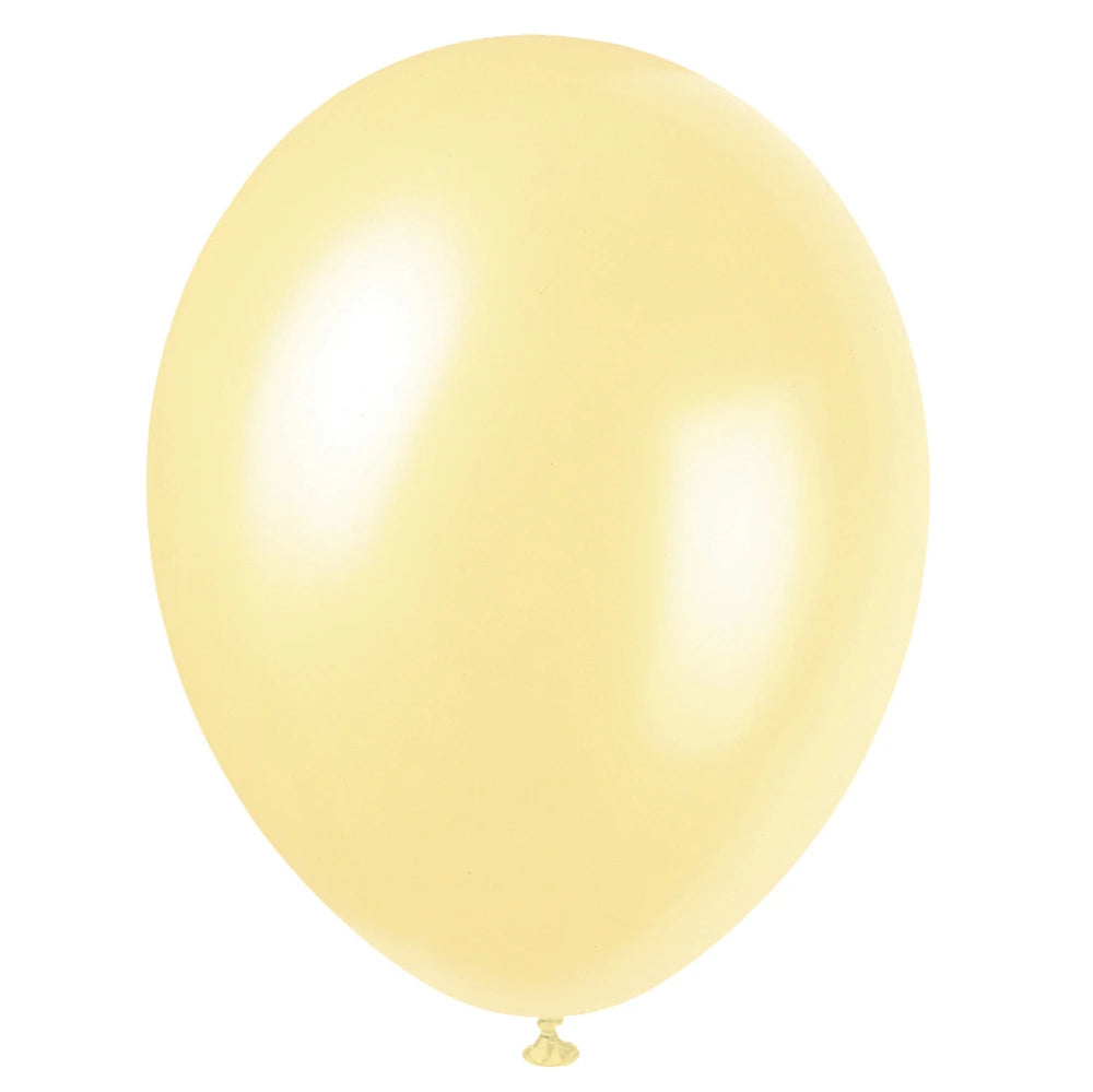 12" Premium Pearlized Balloons, 8 In A Pack - Ivory