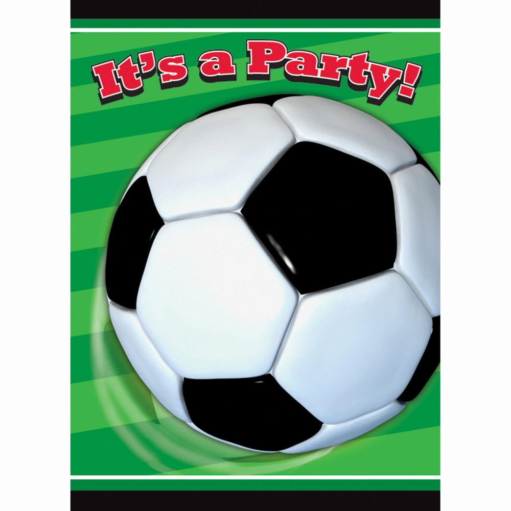 3D Soccer Invitations, 8 In A Pack