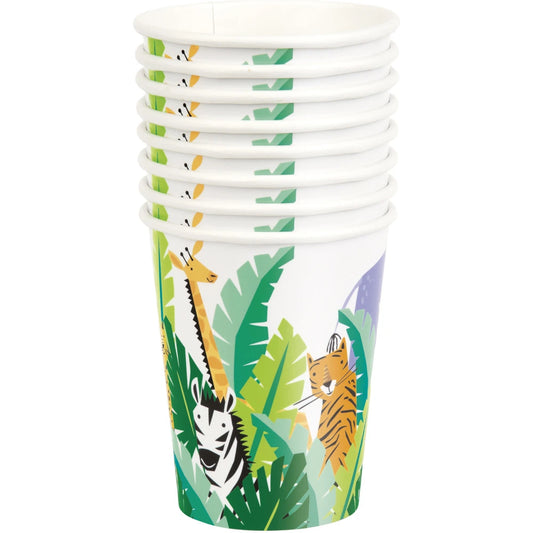 Animal Safari 9oz Paper Cups, 8 In A Pack