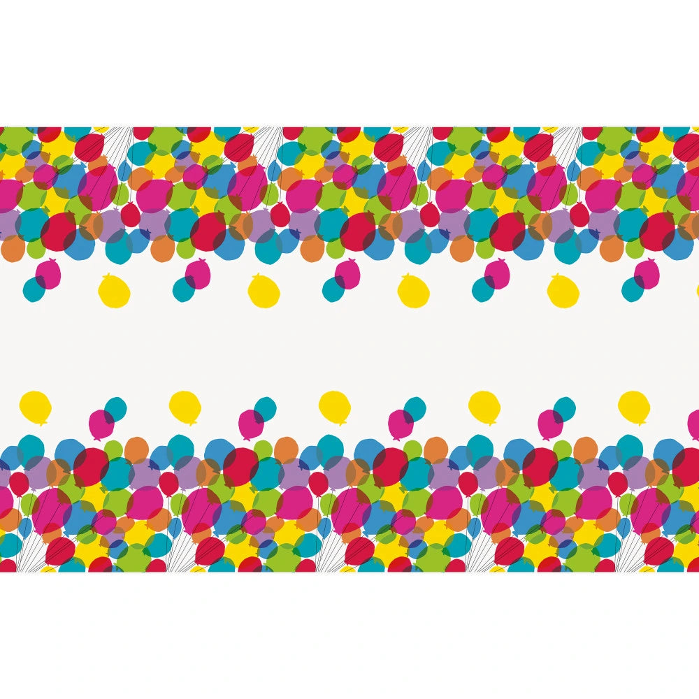 Balloons & Rainbow Birthday Re In A Packangular Plastic Table Cover, 54"x84"