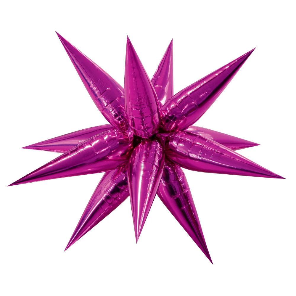 Birthday Pink Glitz 12 Point 3D Star Foil Balloon - Jumbo