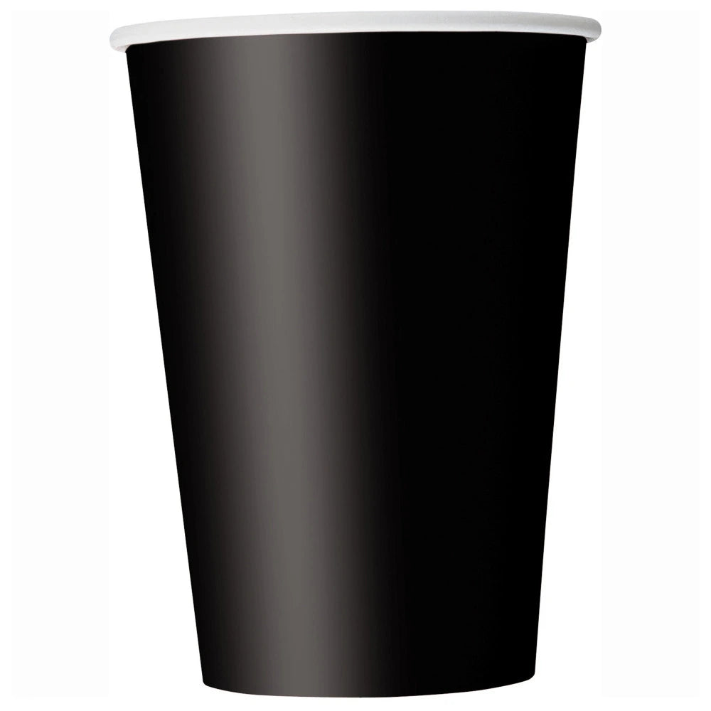 Black Solid 9oz Paper Cups, 14 In A Pack