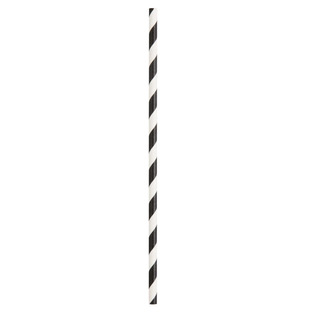 Black Striped Paper Straws, 10 In A Pack