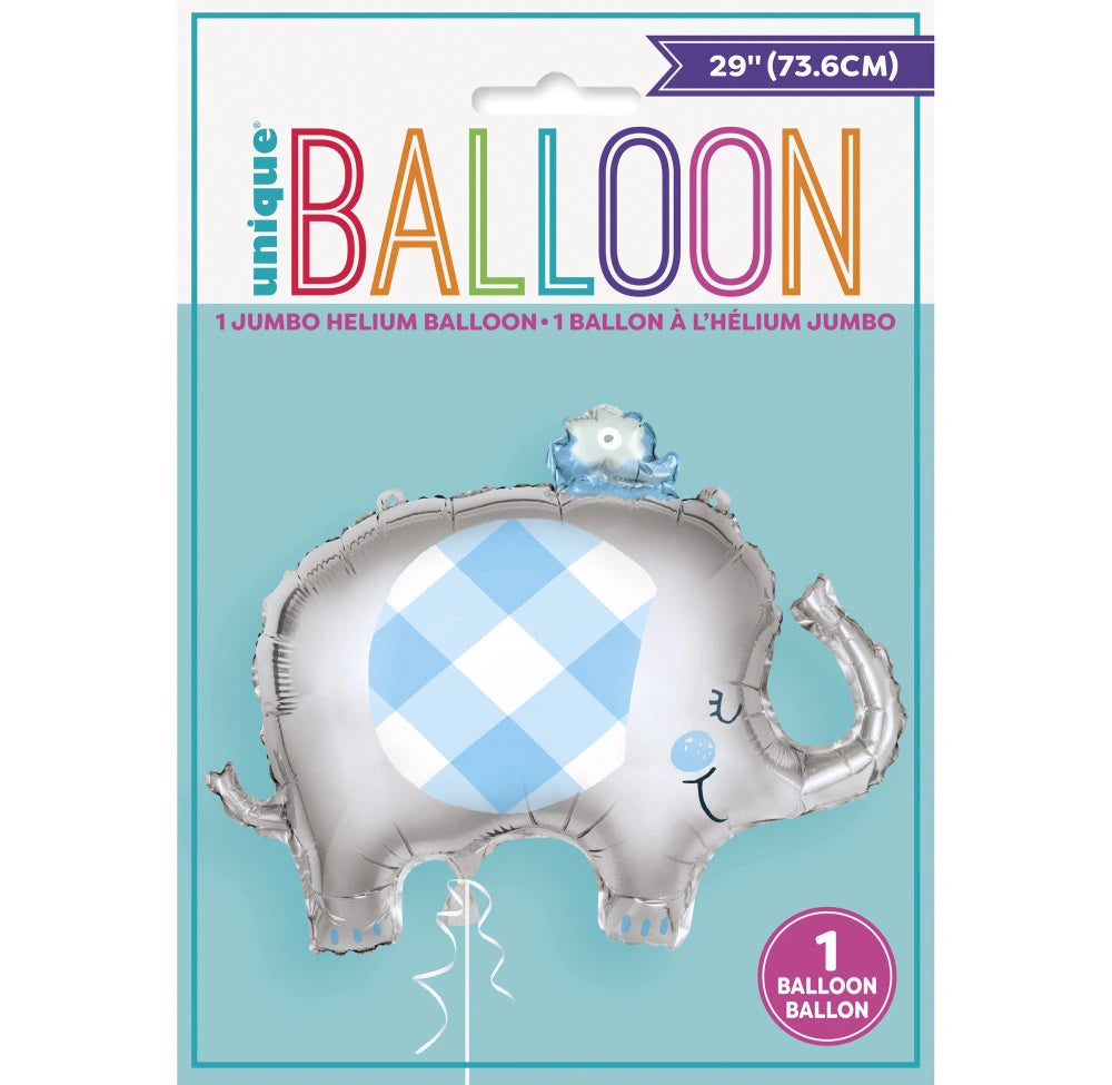 Blue Elephant Giant Foil Balloon 29", Packaged