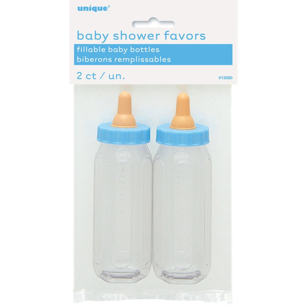 Blue Fillable Baby Bottle Favor 5", 2 In A Pack