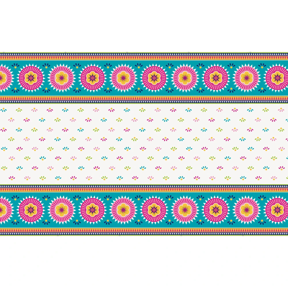 Boho Fiesta Re In A Packangular Plastic Table Cover, 54"x84"