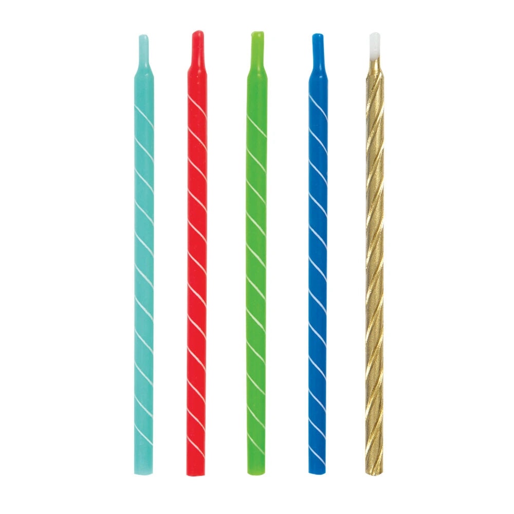Bright Spiral Birthday Candles 5" - Assorted, 12 In A Pack