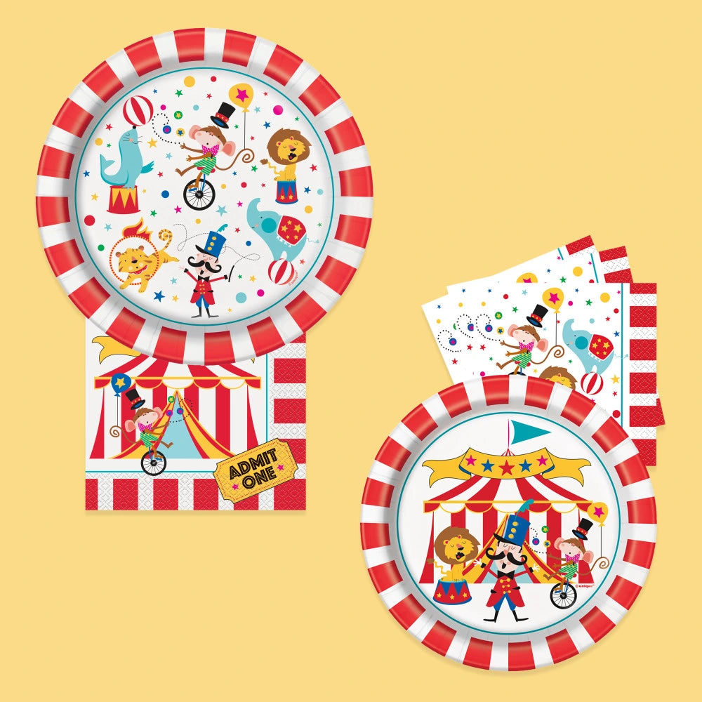 Circus Carnival Round 7" Dessert Plates, 8 In A Pack