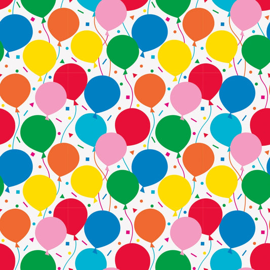 Colorful Balloons Gift Wrap, 30" x 5 ft