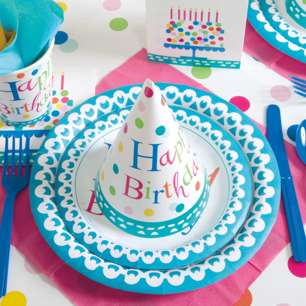Confetti Cake Birthday Party Hats, 8 In A Pack