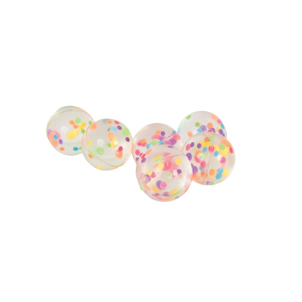 Confetti Filled Bouncy Balls Net Bag, 8 In A Pack