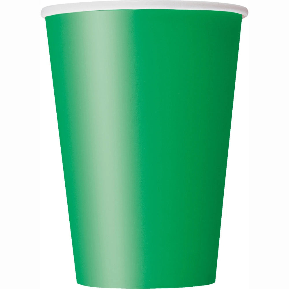 Emerald Green Solid 12oz Paper Cups, 10 In A Pack