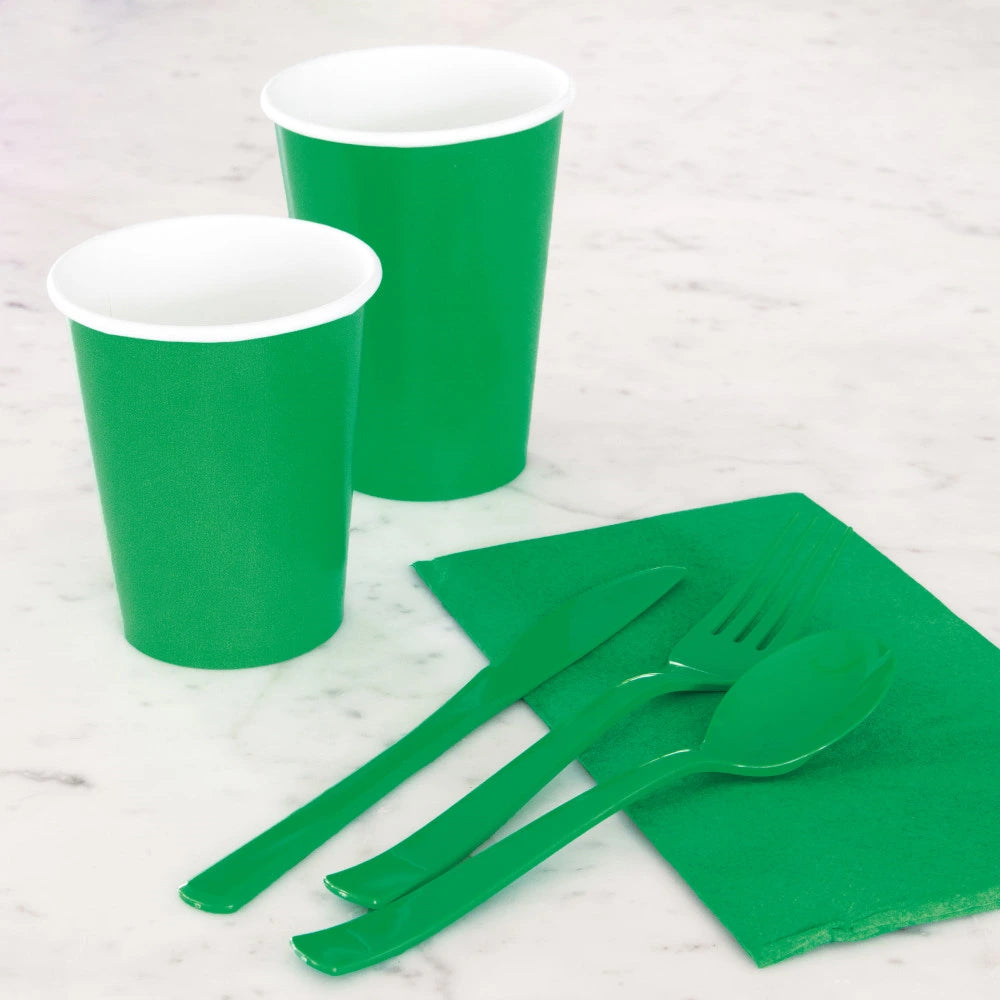 Emerald Green Solid 9oz Paper Cups, 14 In A Pack