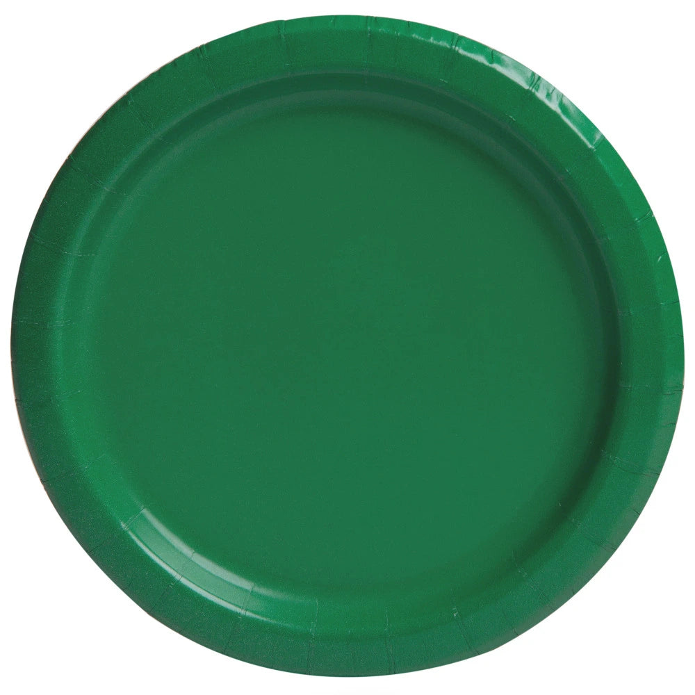 Emerald Green Solid Round 7" Dessert Plates, 8 In A Pack