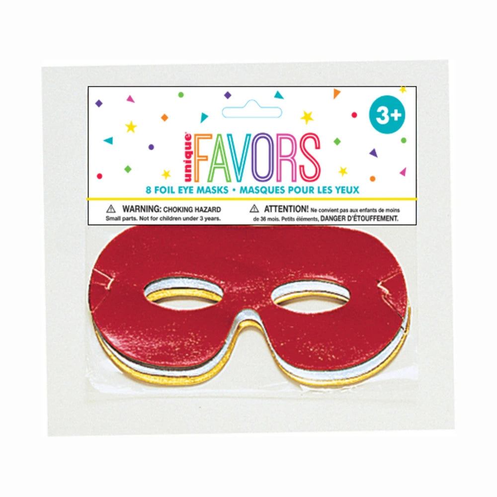 Foil Eye Masks - Assorted Colors, 8 In A Pack