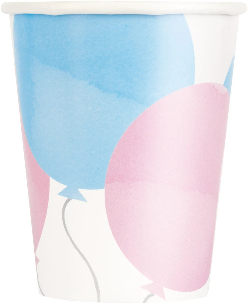 Gender Reveal Party 9oz Paper Cups, 8 In A Pack