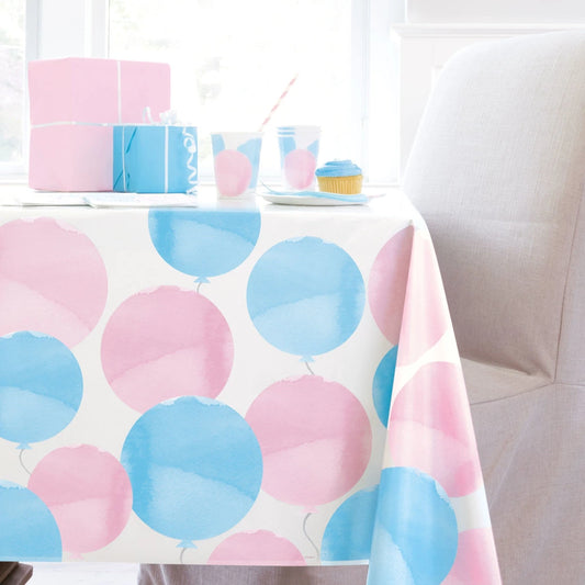 Gender Reveal Party Plastic Table Cover, 54"x84"