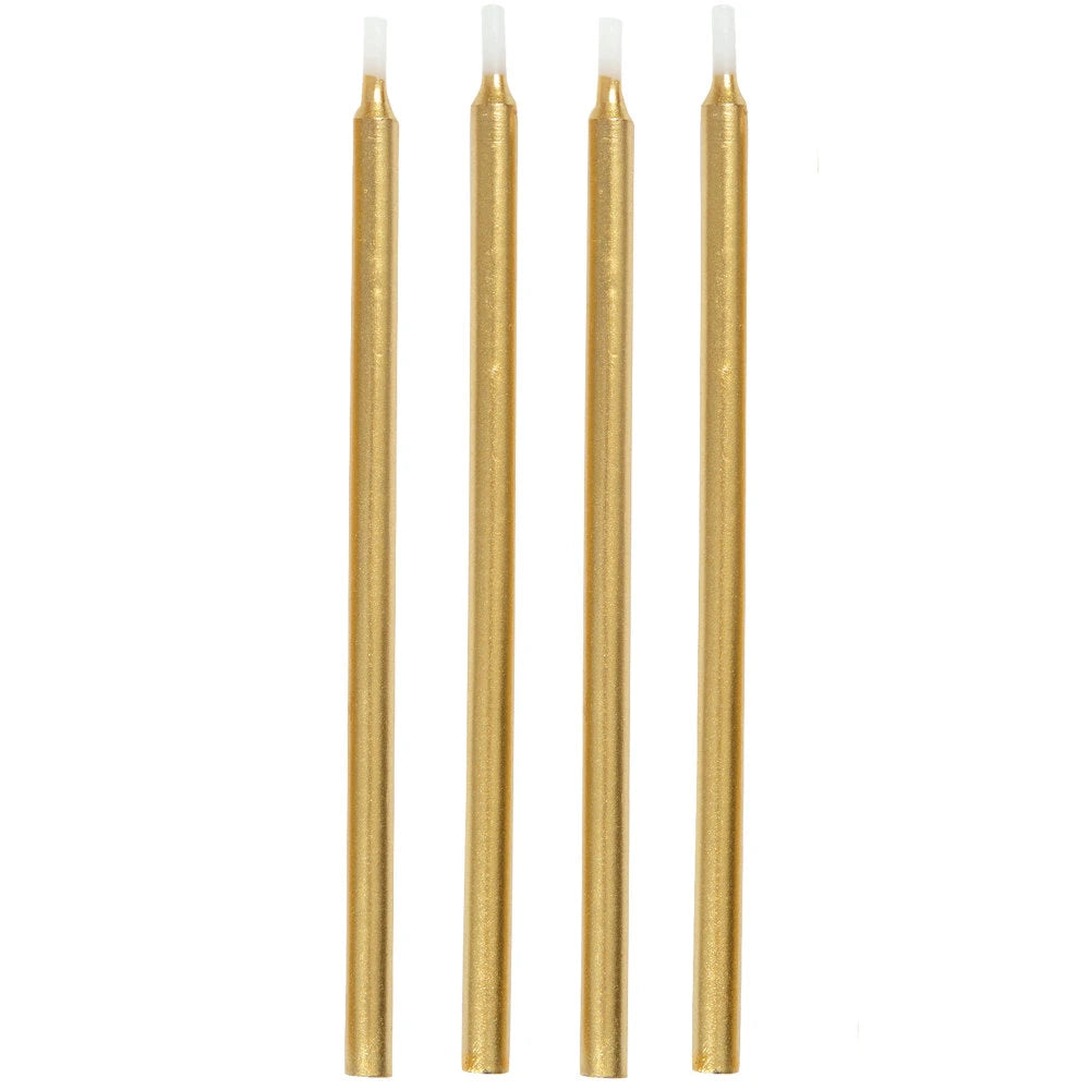 Gold Birthday Candles 5", 12 In A Pack
