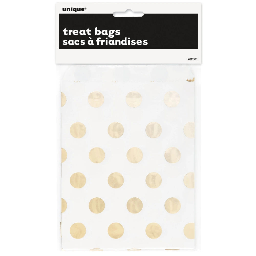 Gold Dots Treat Bags, 8 In A Pack