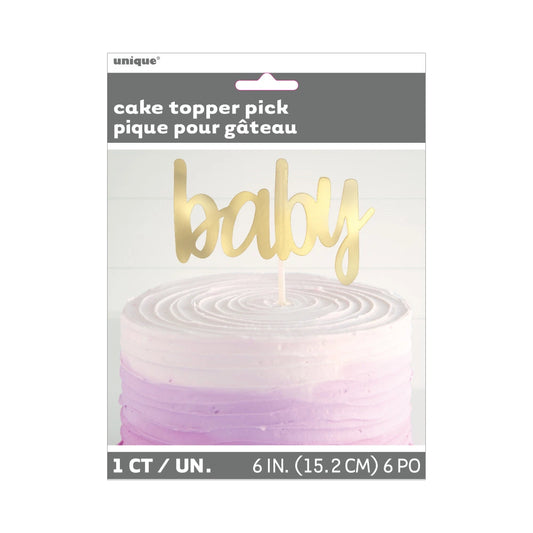 Gold Foil "Baby" Baby Shower Cake Topper