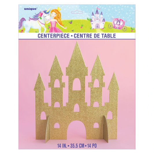 Gold Glitter Princess Castle Centerpiece, 14"
